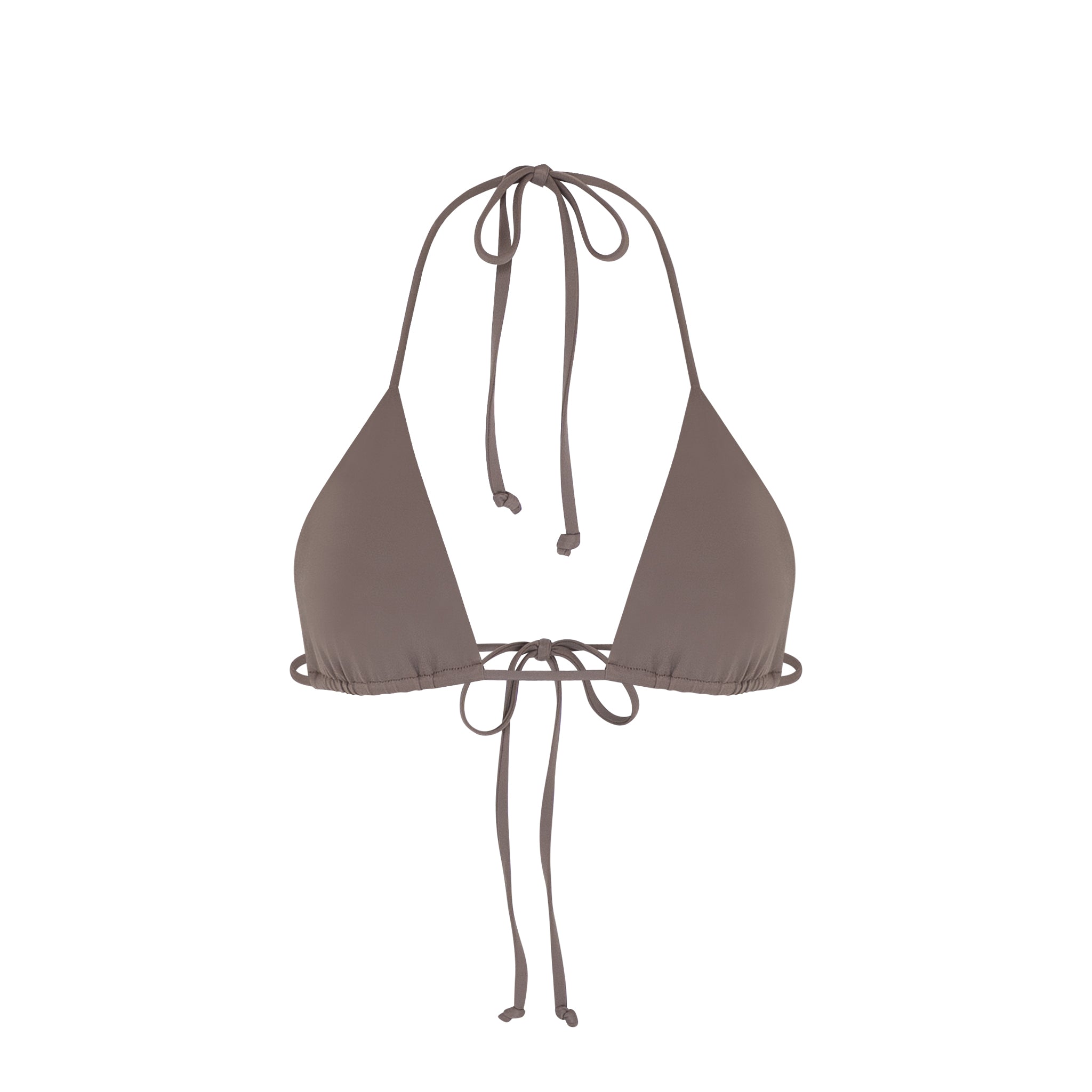 Latte triangle bikini top front view