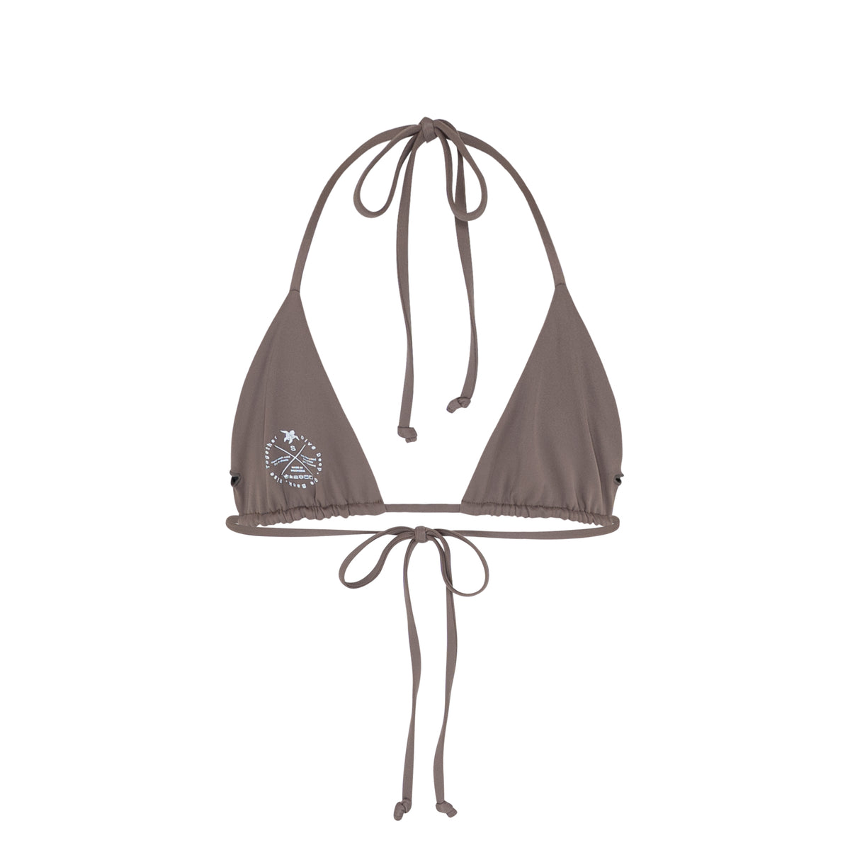 Latte triangle bikini top back view