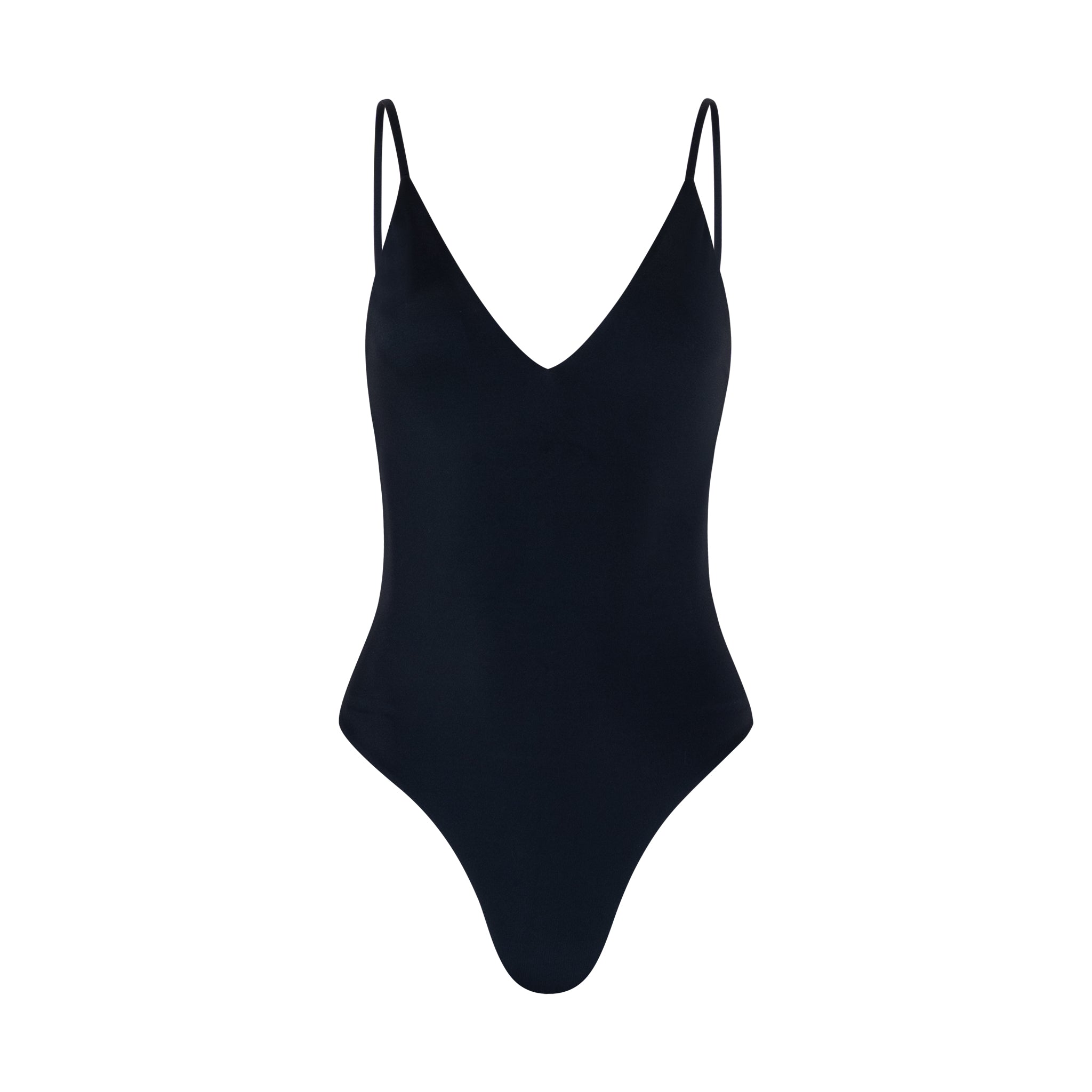 Classic Black V-Neck One-Piece
