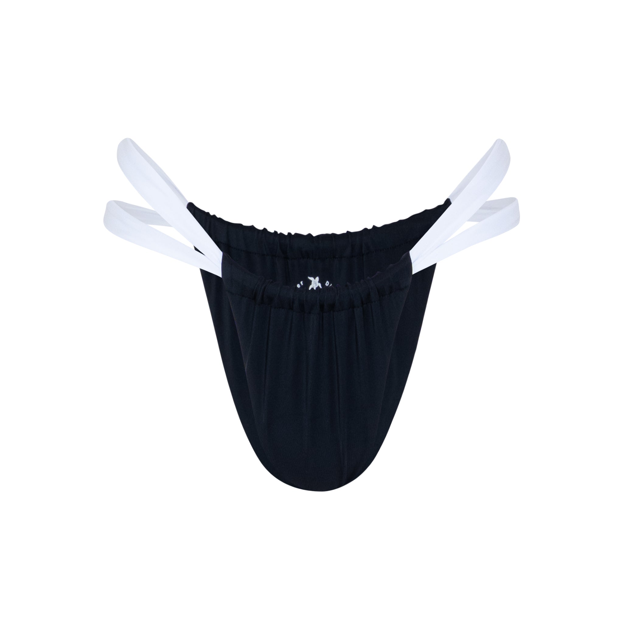 Black and White Double Strap Bikini Bottom
