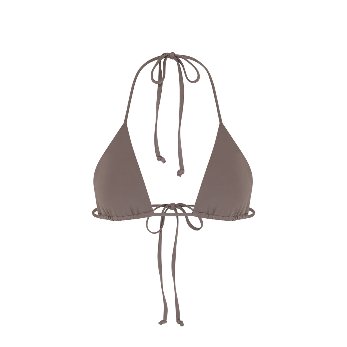 Latte triangle bikini top front view