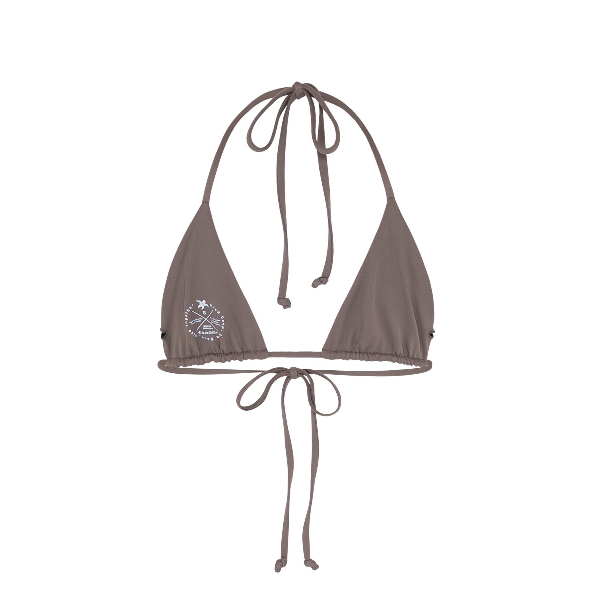 Latte triangle bikini top back view