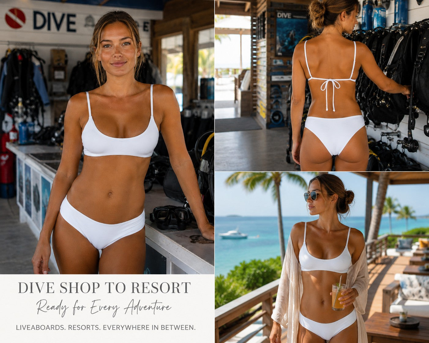 White Full Hipster Bikini Bottoms