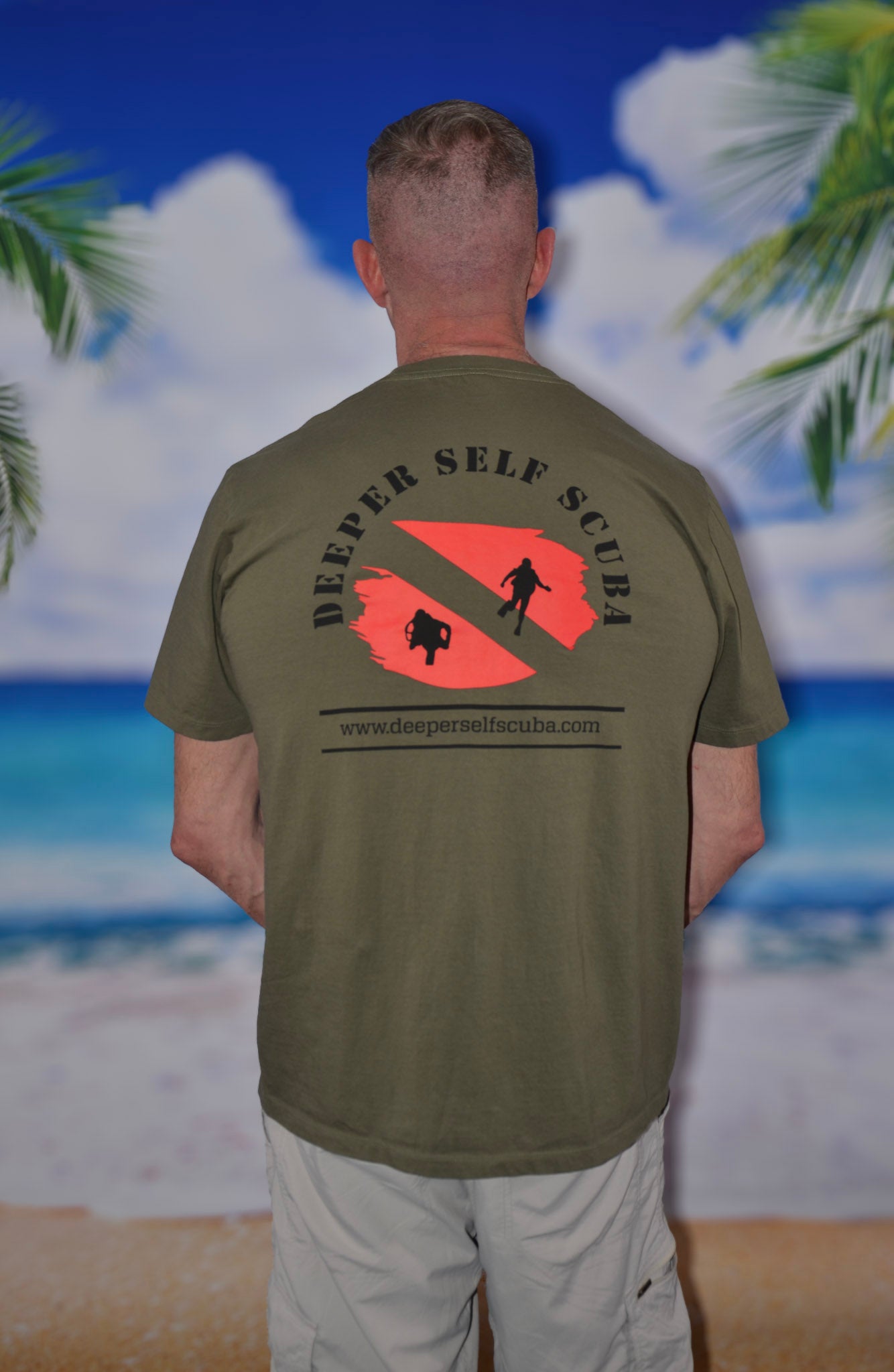 DSS Men's Army Green Deeper Self Scuba Tee